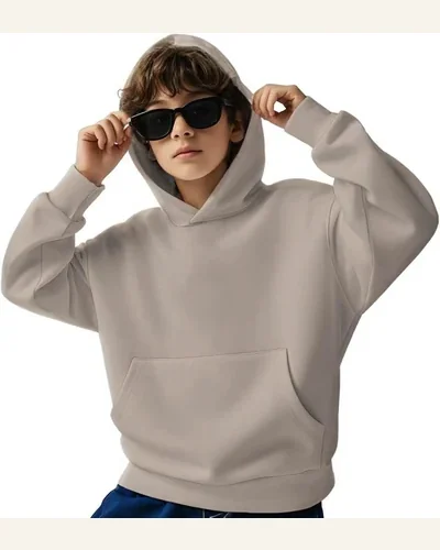 Girls Long Sleeve Hooded Sweatshirt Casual Soft Basic, view 2