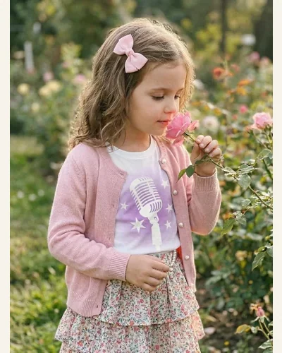 Kids Retro Microphone Star T Shirt Girls Music, view 3