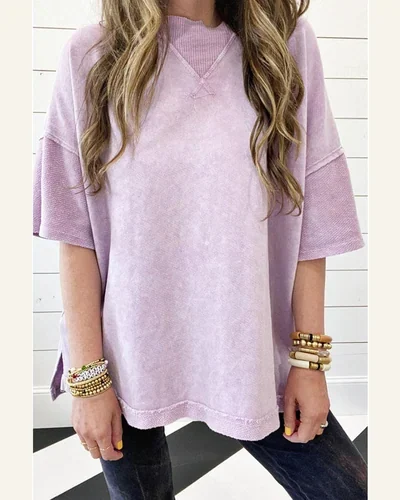 Oversized T Shirt Summer Drop Shoulder Casual Half, view 2