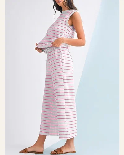 Striped Two Piece Sets Summer Lounge Outfits Casual, view 2