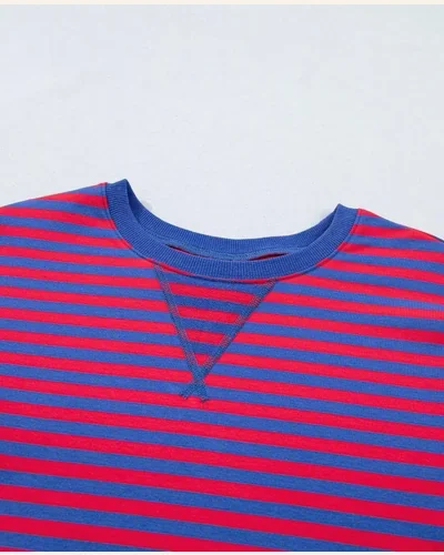 2 Piece Shorts Set Striped Ribbed Summer Outfits, view 2