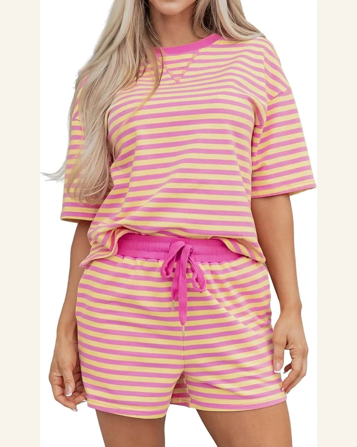 Striped Workout Set 2 Piece Summer Outfits Drop by SELINK