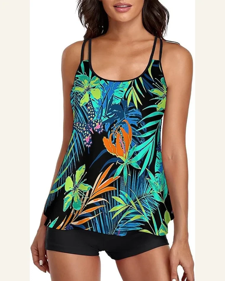 Tankini Swimsuits Two Piece Tummy Control Bathing Suits by SELINK