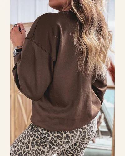 Sweatshirt PRAY Patchwork Crewneck Pullover Top, view 2