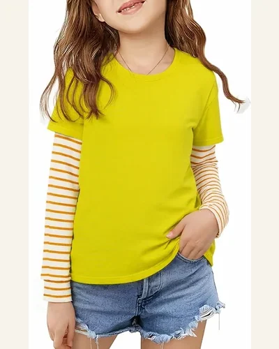 Girls Casual Sleeve T Shirt Big Kid Long, view 4