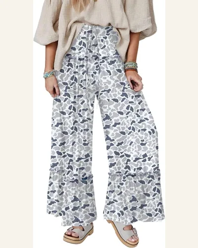 Wide Leg Pants Elastic Drawstring Casual Trousers, view 4