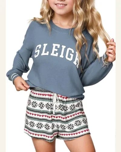 Girls Lounge Sets 2 Piece Sweatsuit Long Sleeve, view 4