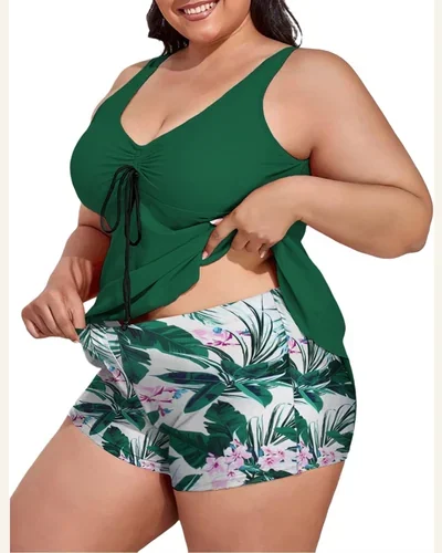 Modest Tankini Swimsuits Plus Size Flowy Tank Top, view 2