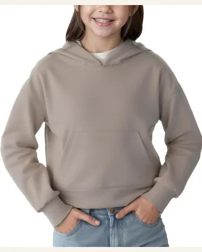 Girls Long Sleeve Hooded Sweatshirt Casual Soft Basic, view 1