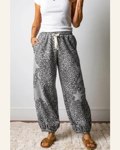 Joggers Star Elastic Waist Comfy Pants, view 2