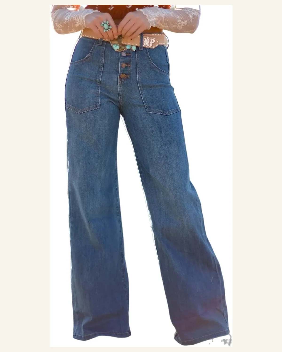 Casual High Waisted Jeans Wide Leg Daily Jeans by SELINK