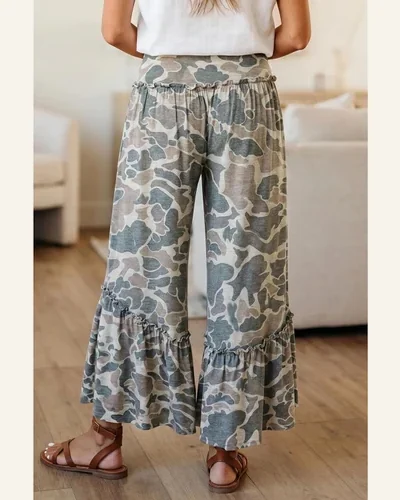 Wide Leg Pants Elastic Drawstring Casual Trousers, view 2