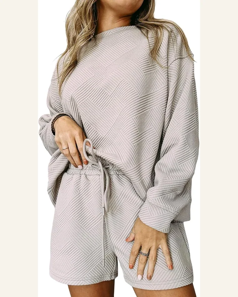 2 Piece Outfits Sets Casual Short/Long Sleeve Oversized by SELINK
