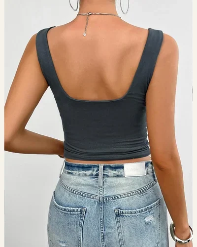 Sweetheart Neck Sleeveless Tank Tops Crop Ruched Summer, view 3