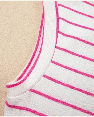 Striped Two Piece Sets Summer Lounge Outfits Casual, view 4