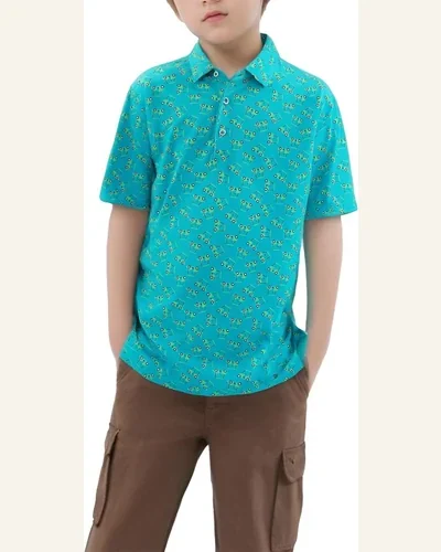 Boys Short Sleeve Dry Fit Wicking Polo Shirt, view 4