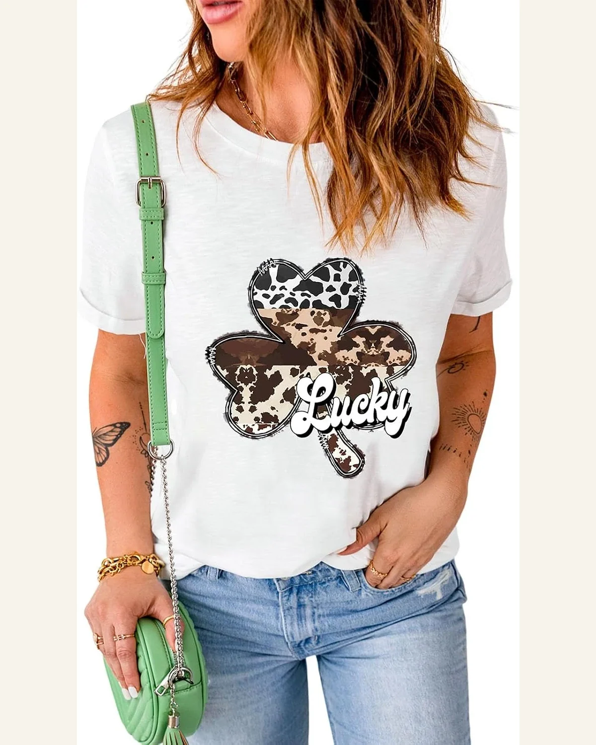 St Patricks Day Shirt Crewneck Graphic Tees Casual by SELINK