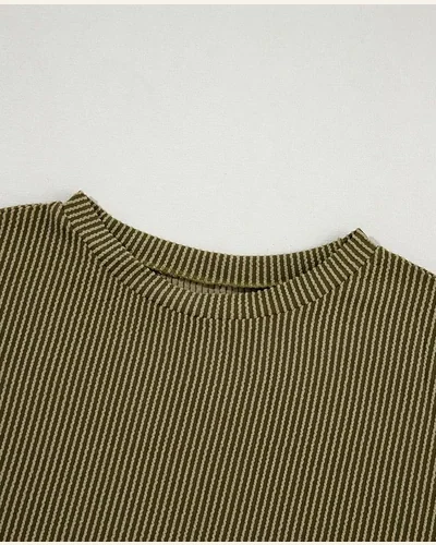 2 Piece Outfits Ribbed Textured Knit Loose Fit Set, view 4