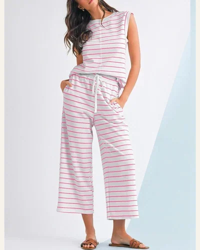 Striped Two Piece Sets Summer Lounge Outfits Casual, view 3