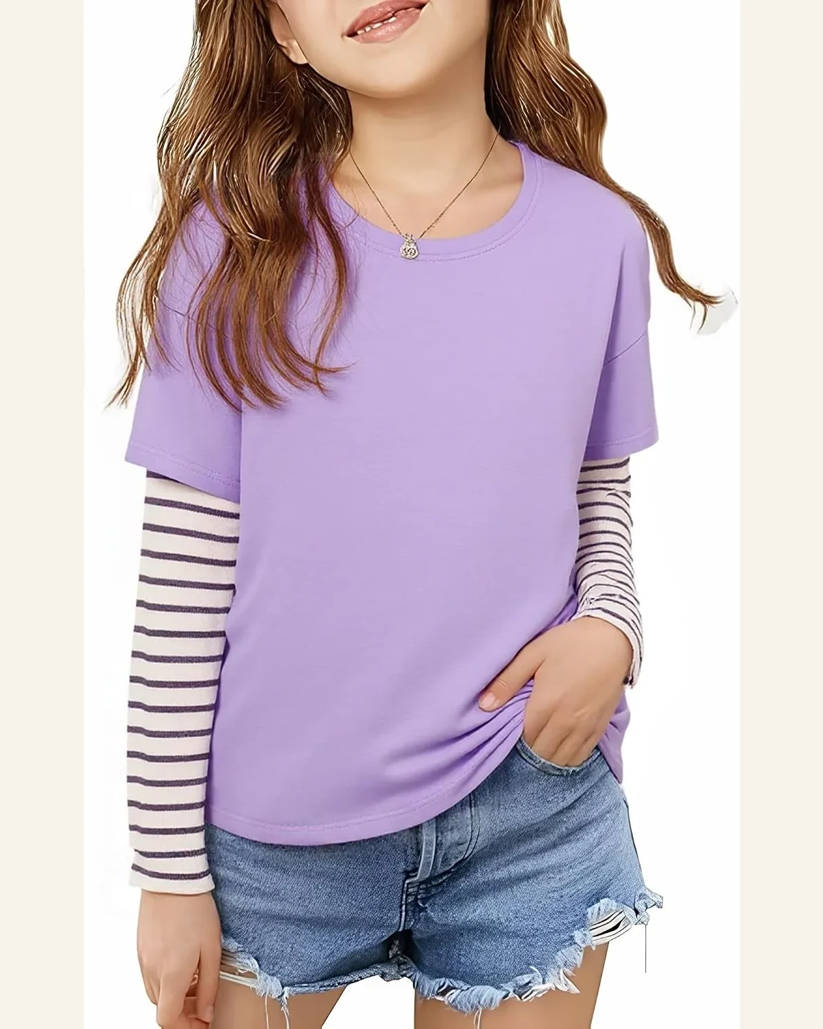 Girls Casual Sleeve T Shirt Big Kid Long by SELINK