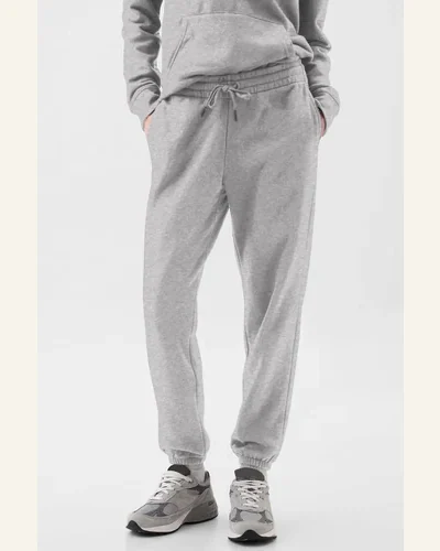 Casual Light Grey Fleece Lined Pants Drawstring Elastic, view 3