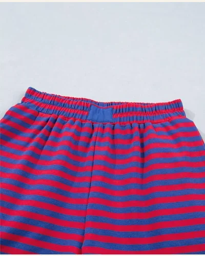 2 Piece Shorts Set Striped Ribbed Summer Outfits, view 3