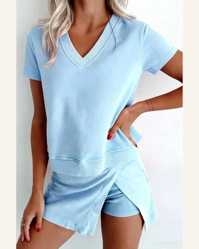 Travel Outfits Summer Lounge Set Mineral Wash, view 2