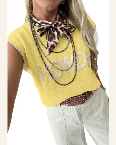 Summer Sweater Vest Knit Howdy Round Neck Cap, view 4