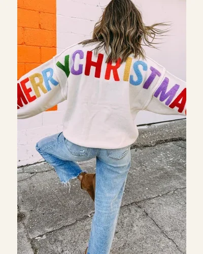HO HO HO Merry Christmas Sweater Holiday Sweater, view 3
