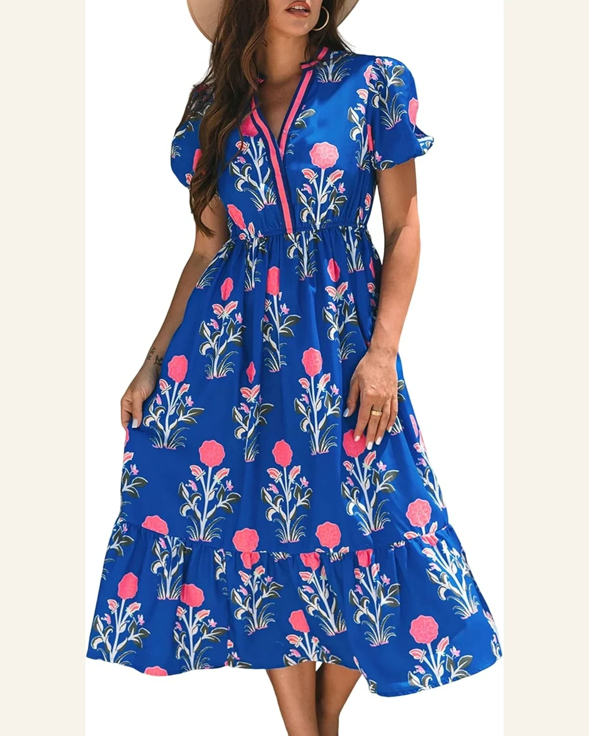 Summer Maxi Dresses 2026 Casual V Neck Puff by SELINK