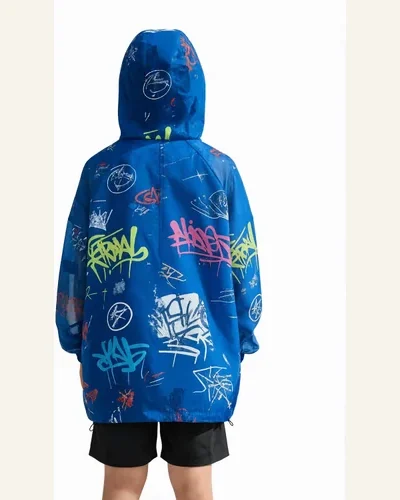 Boys Graffiti Print Hooded Sun Protection Jacket Kids, view 4