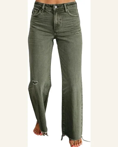 Casual High Waisted Jeans Four Leaf Clover Slight, view 1