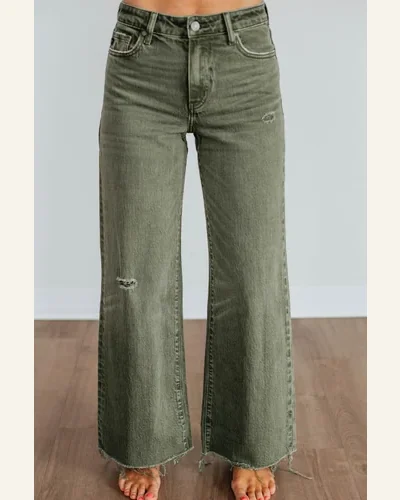 Casual High Waisted Jeans Four Leaf Clover Slight, view 4