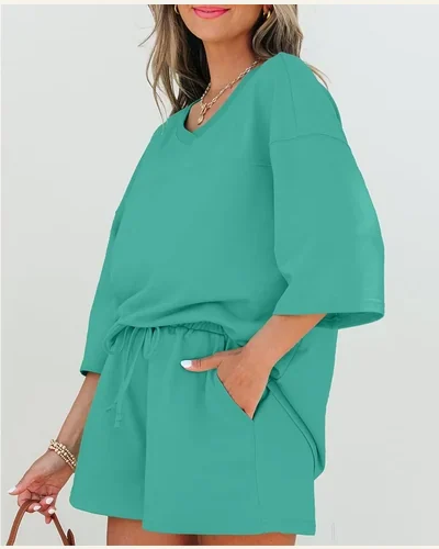 2 Piece Lounge Set Summer Travel Outfit, view 3