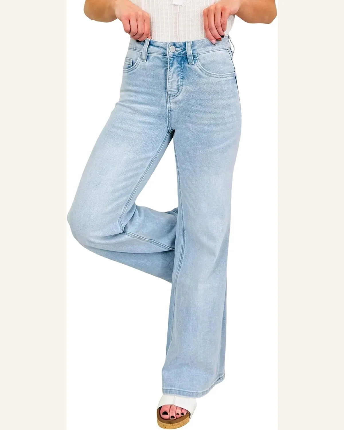Casual Beau Blue Bow Embroidered Hip Pocket Jeans by SELINK