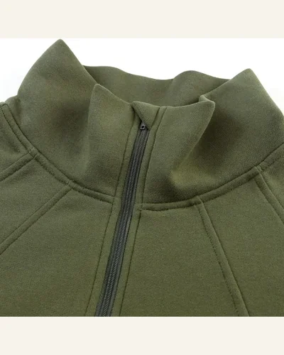 Half Zip Cropped Pullover Sweatshirts Long Sleeve Casual, view 4
