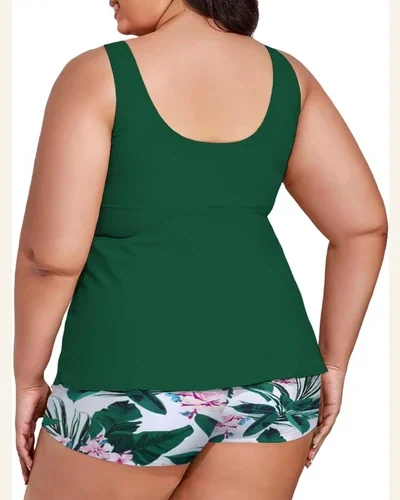 Modest Tankini Swimsuits Plus Size Flowy Tank Top, view 3