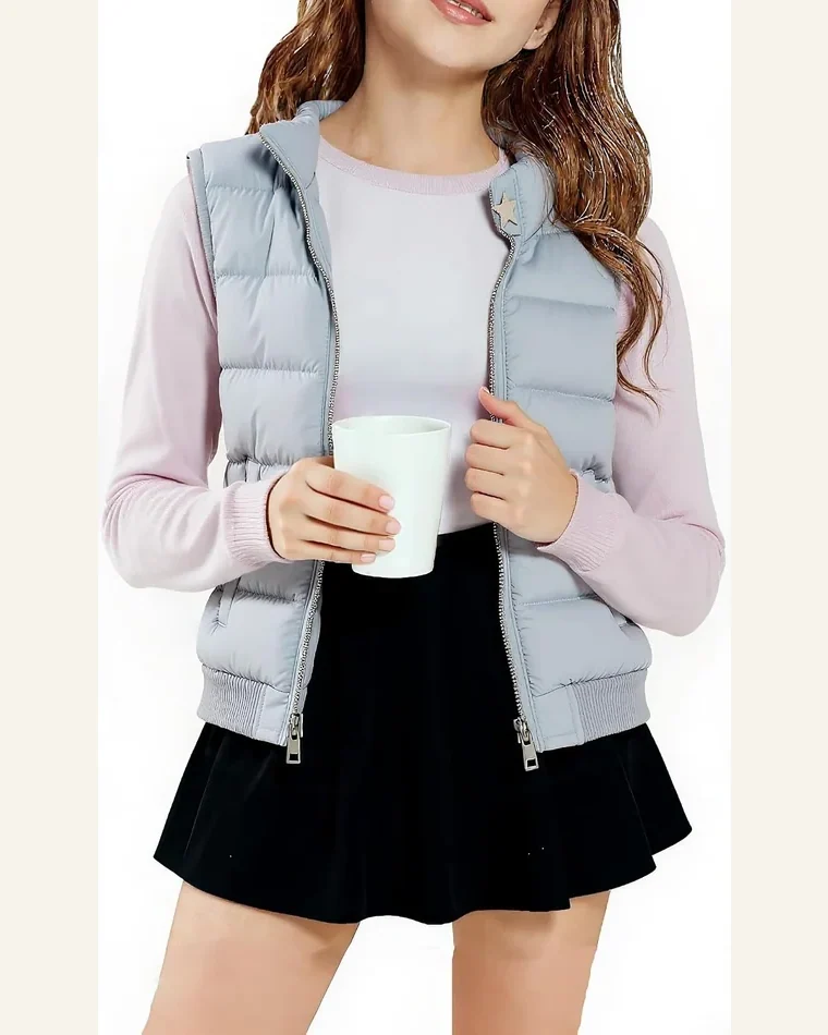 Girls Winter Puffer Vest Zipper Kids Lightweight Sleeveless by SELINK