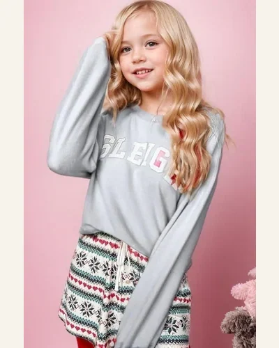 Girls Lounge Sets 2 Piece Sweatsuit Long Sleeve, view 3