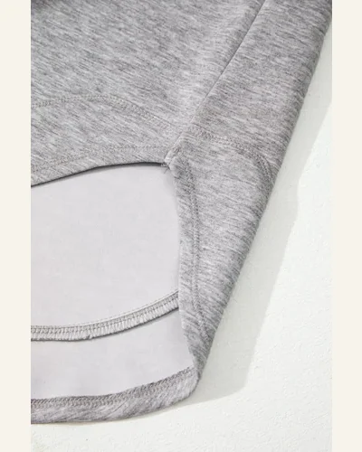 Casual Light Grey Sweatshirts Color Block V Neck, view 2
