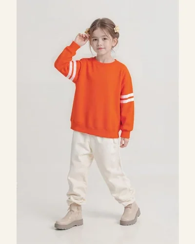 Girls Color Block Casual Long Sleeve Tees, view 2