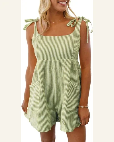 Casual Shoulder Tie Smocked Back Wide Leg Jumpsuits, view 4