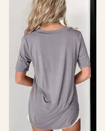 Short Sleeve T Shirt Casual Medium Grey, view 2