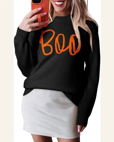 Holiday Sweater Crew Neck Casual Long Sleeve Pullover, view 4