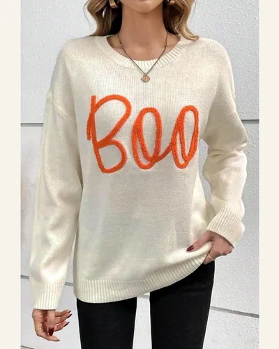 Holiday Sweater Crew Neck Casual Long Sleeve Pullover, view 2
