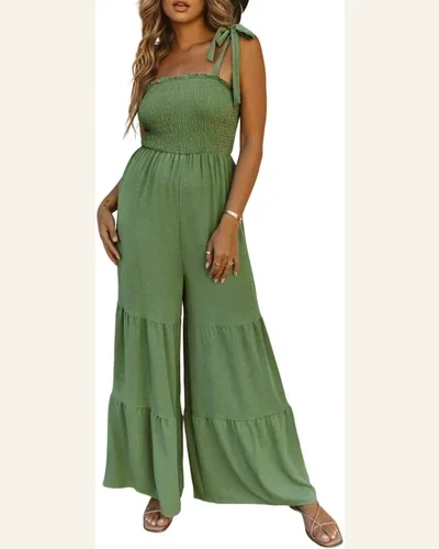 Jumpsuits Halter Neck Backless Wide Leg Jumpsuit Sleeveless, view 4