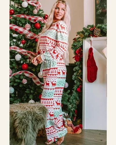 Christmas Santa Pajama Set Long Sleeve Top, view 4