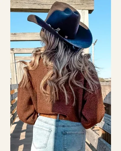 See You Cowboy Pullover Sweater Tops Embroidered Graphic, view 2