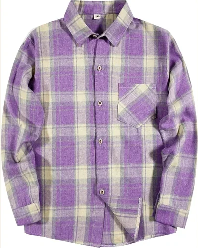 Girls Long Sleeve Flannel Shirt Kids Buffalo Button, view 1