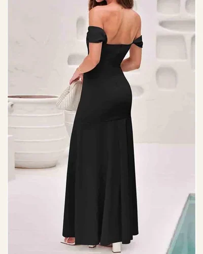 Off Shoulder Bodycon Dress High Split Cocktail Party, view 2